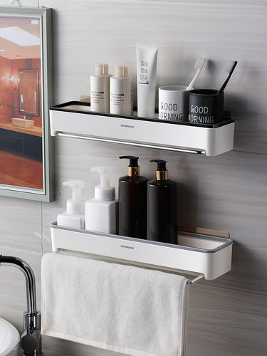 打孔壁挂化妆品洗脸置物架洗手间手巾浴室洗漱收纳浴室角架