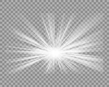 卡通光束光线白色光素材