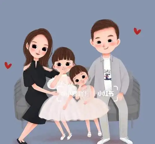 一家四口全家福背景图