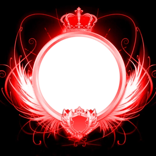 红色视觉丝带和翅膀皇冠微信头像图