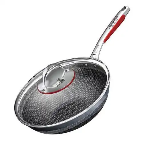 康巴赫316不粘炒锅cdx30a1 / cdx32a1炒锅超市款式32cm不锈钢炒锅