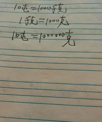 吨等于多少千克?等于多少克?