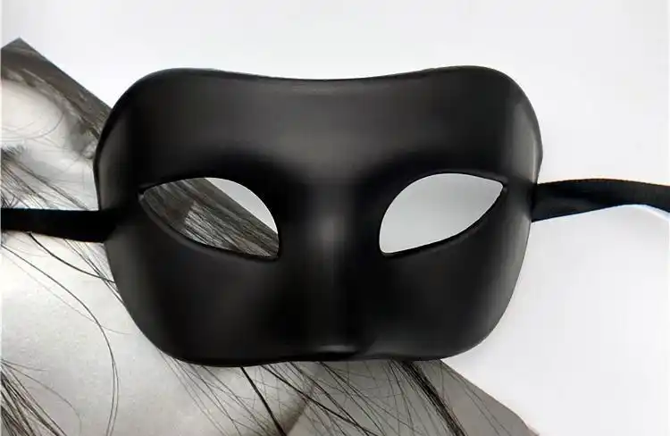抖音黑色男士面具半脸成人化妆舞会派对个性网红帅气古风面罩男女美式