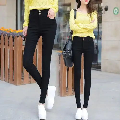经典2024开春新款女裤紧身弹力打底裤女外穿黑色小脚铅笔裤