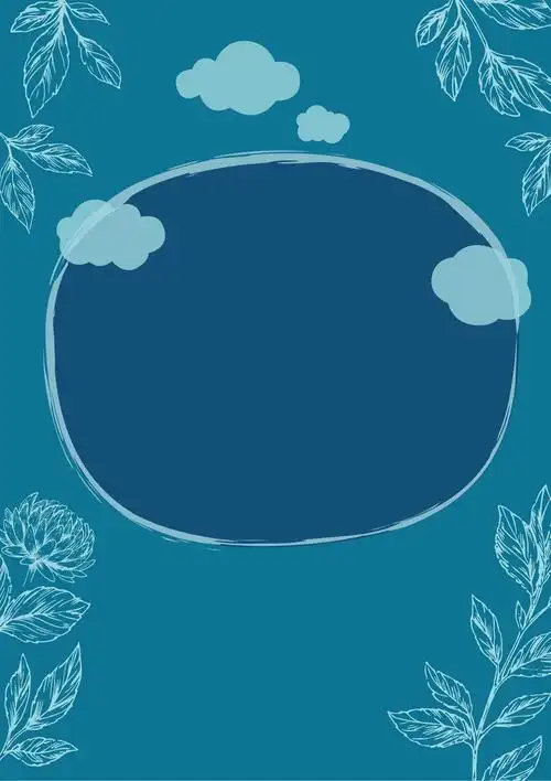 手绘蓝色小清新店铺海报背景素材