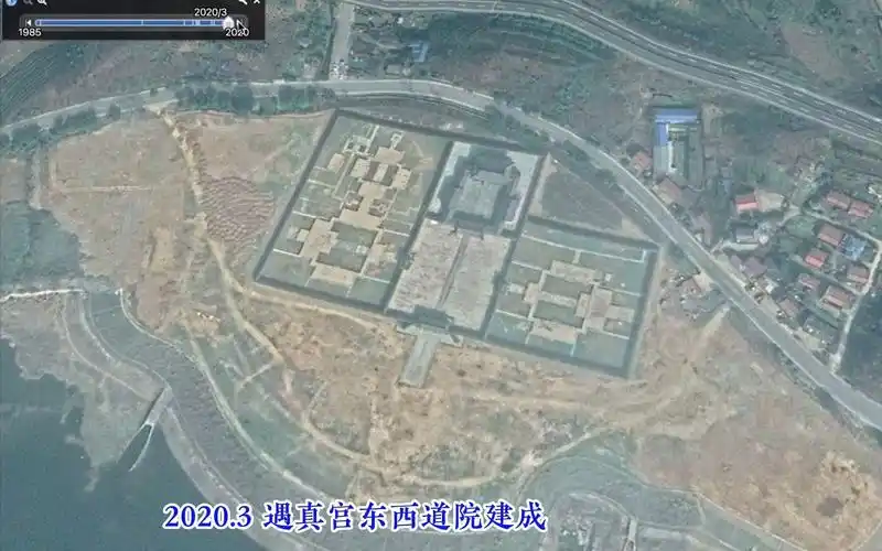 用卫星地图看武当山遇真宫的变迁