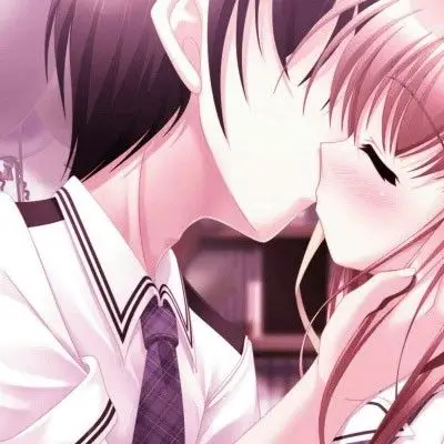 舌吻动漫一左一右情侣头像