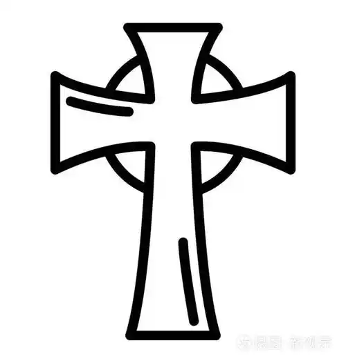 耶稣十字线图标基督教概念