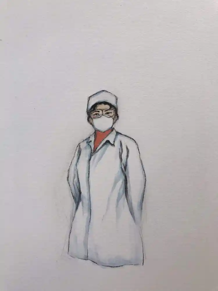 乐震文张弛巧用手机画新作颂扬最美的白衣战士