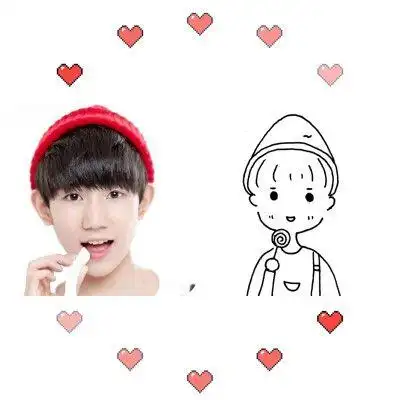 只简笔画好看手绘简笔画头像三小只tfboys王源三小只q版萌图简笔画