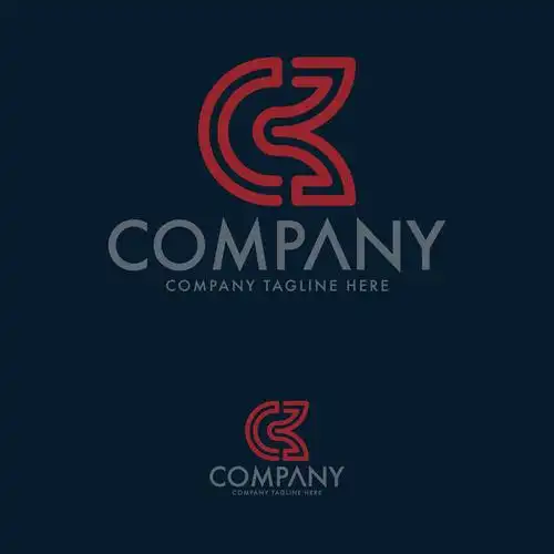 字母c b和c m标志设计矢量