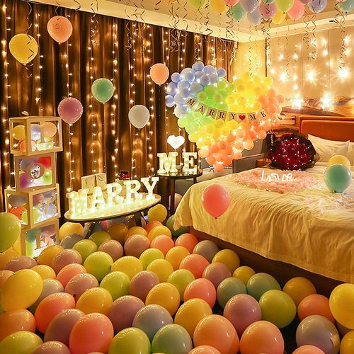 浪漫布置卧室房间惊喜情人节室内灯光装饰灯浪漫爱心灯心型闪灯