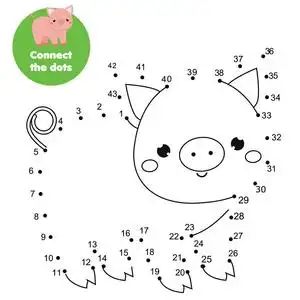 儿童教育游戏. 点到点的数字为孩子.
