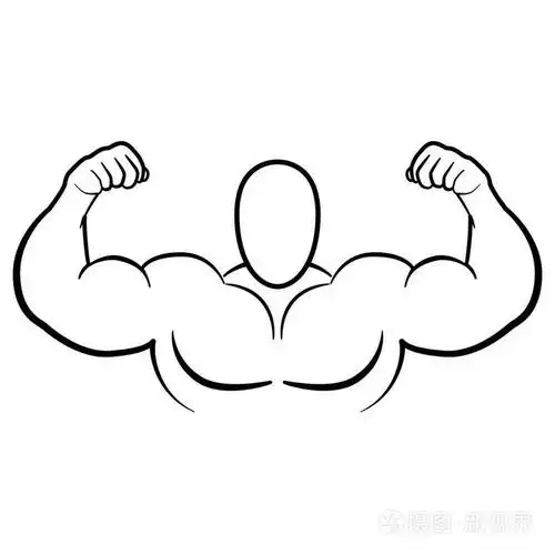 插画 健美肌肉 flex 武器矢量图.