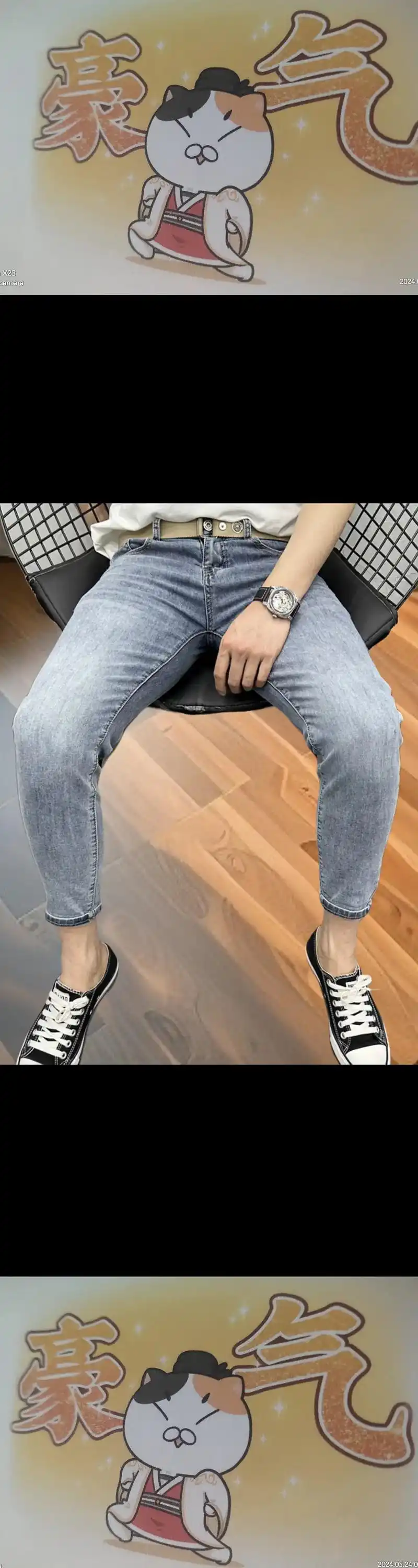 夏季薄款浅蓝水洗弹力修身小脚九分牛仔裤男潮流休闲高端时尚百搭!