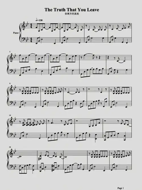 thetruththatyouleave钢琴谱