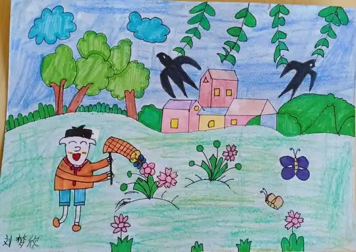 春天来了——崔尔庄镇王庄头小学四年级美术课