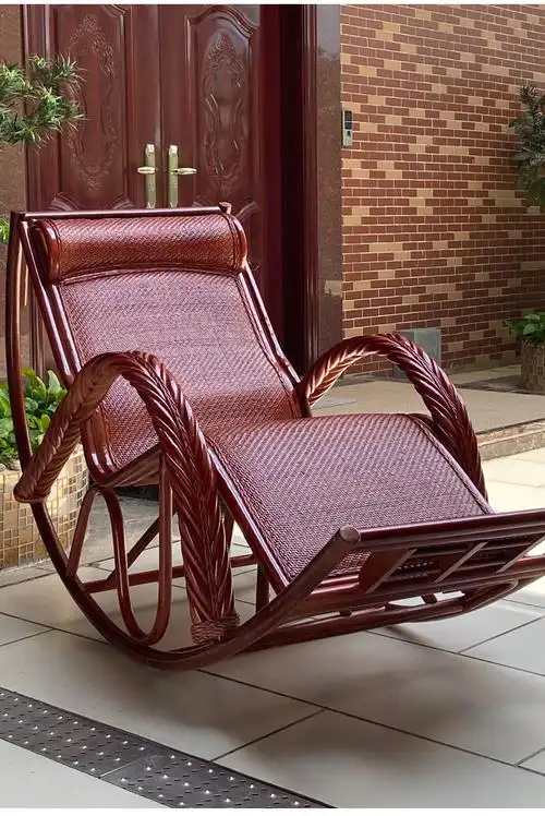 高档藤木摇椅 藤椅摇摇椅天然真藤大人午休睡椅躺椅家用老人椅高端
