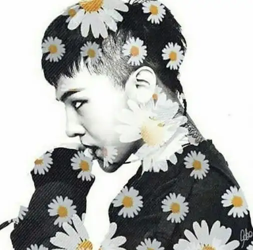 权志龙联名闪电fragment雏菊 gd同款小菊花短袖tee