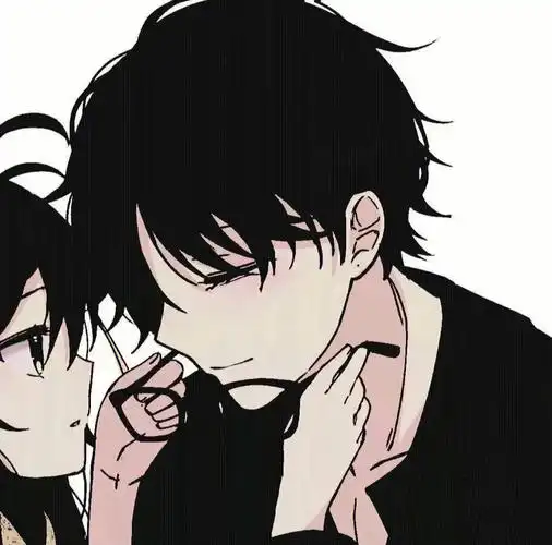 超甜情头#情侣头像  #黑白情侣头像  #动漫情头