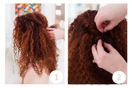 螺丝烫扎起来的发型