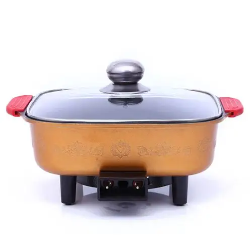 2件8折 厨房家电石炒锅四方锅平底锅电火锅sn0474 黄金色