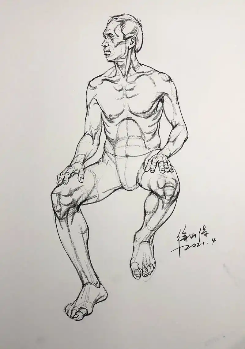 人体结构速写#速写人物 #速写 #速写教学 #人物速写 #美 - 抖音