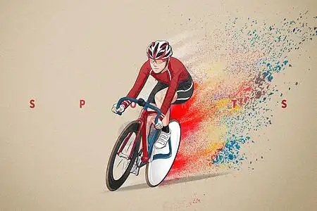红色骑行素材图片