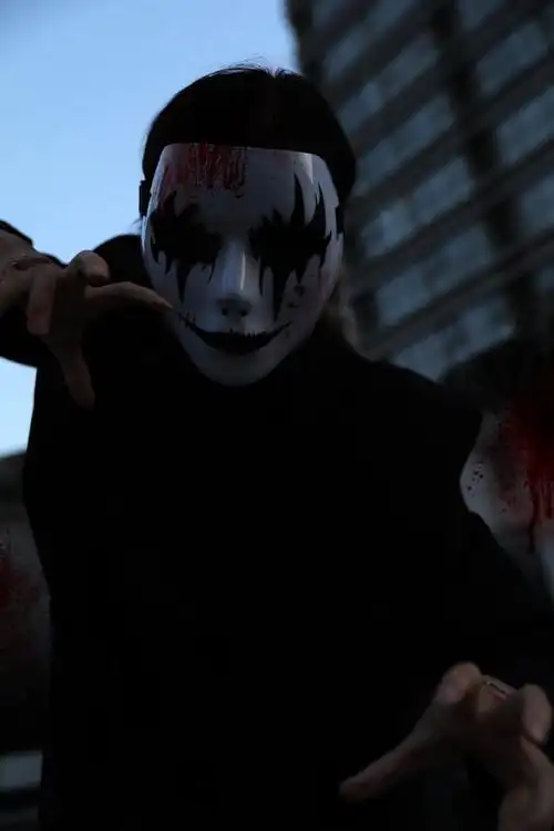 diy小丑假笑面具带上,我就是全场最哇塞的"女鬼"