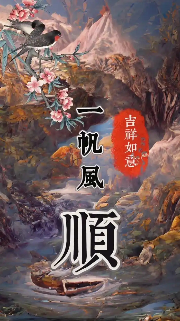 手机壁纸 #潮图#一帆风顺#传统文化#抖音上音图文来了 - 抖音