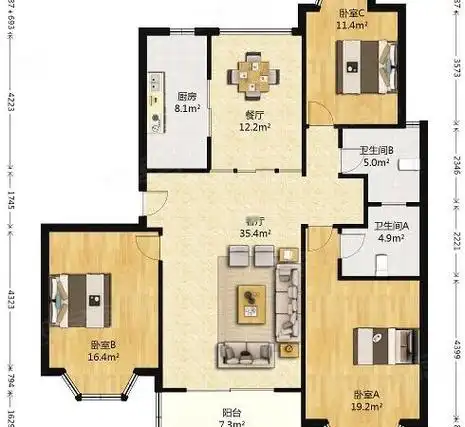 上海松江松江新城紫东新苑紫东新苑 3室2厅2卫 电梯房 南北通透 精