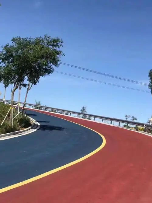 彩色沥青路面施工陶瓷颗粒防滑路面砾石地坪胶粘石地坪