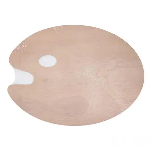 跨境货源木制调色盘 学生椭圆形油画盘套装 绘画颜料调色板批发