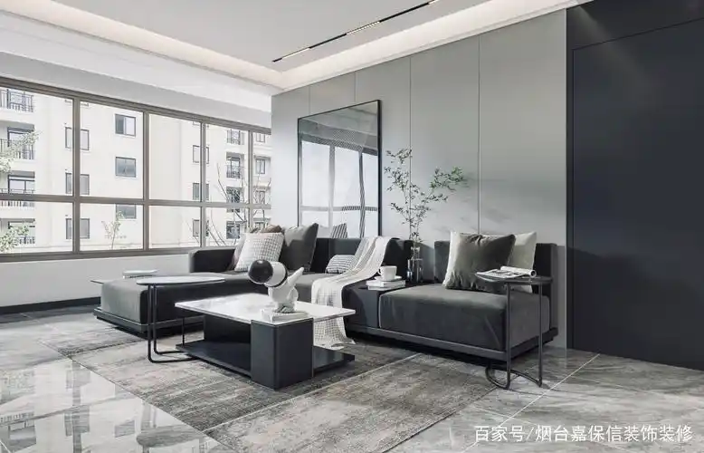 简约时尚的现代风格装修,黑白灰搭配特别经典,全屋设计真大气!