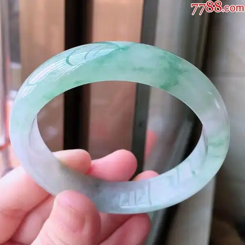 天然翡翠a货老坑正圈玉手镯冰种飘绿水润玉镯子