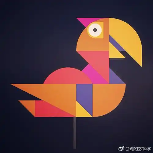 用一款几何拼图软件绘制出的几何动物图非常有趣