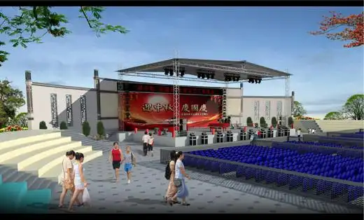 >广场已建设舞台改造进行重新设计改造效果图