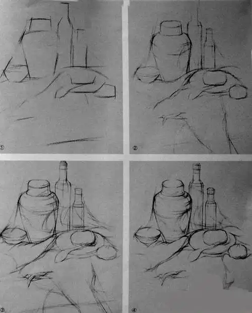 静物素描图文教学步骤图-北京锋向画室