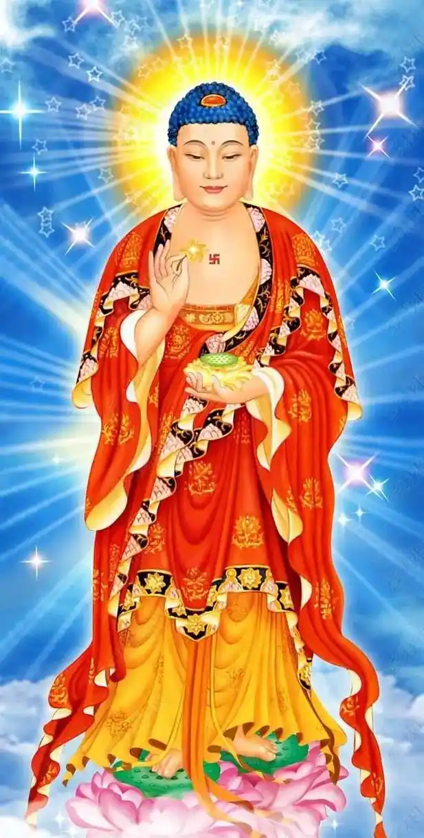 阿弥陀佛身金色,相好光明无等伦. 白毫宛转五须弥,绀目澄清四 - 抖音