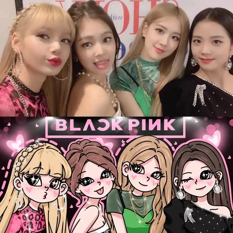blackpink 卡通版.#blackpink #应援物 - 抖音