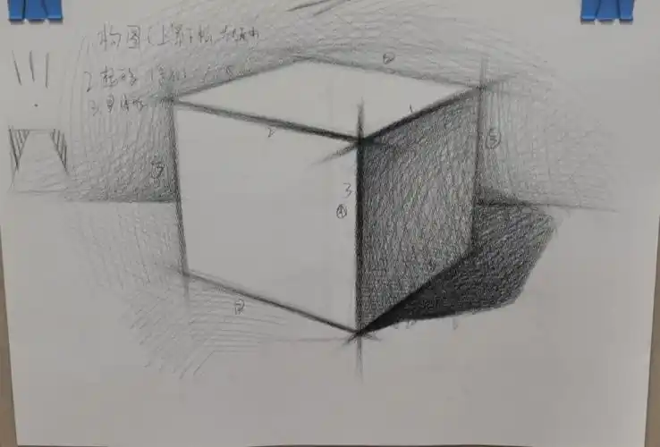 来点简单的入门画法#素描几何体  #美术生的日常  #素描静物  #素描画