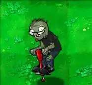 跳跳僵尸  跳跳僵尸能够跳过防线  强壮度:中等  特点:跳过植物  弱点