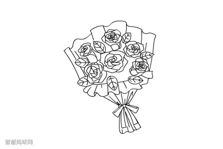 画一束最美的玫瑰花
