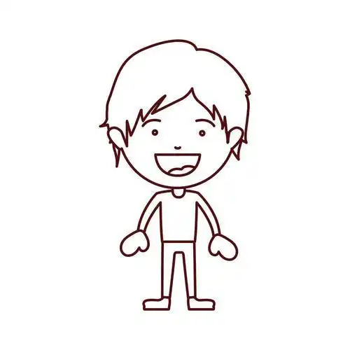 短发男孩自画像简笔画6