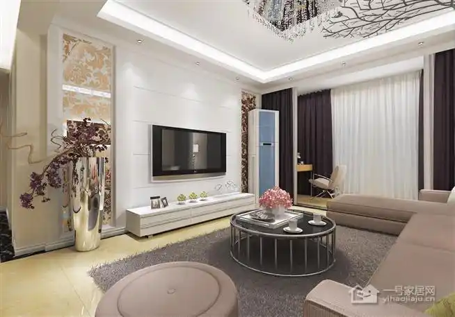 现代简约126平米三房二厅二卫清新装修效果图