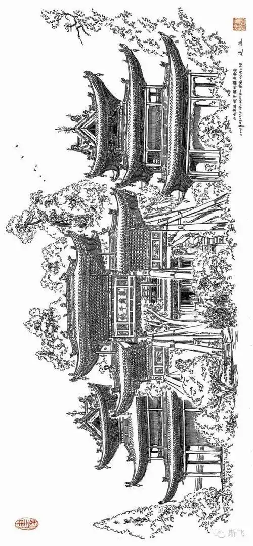 中国古建筑简笔画中国古建筑简笔画线描