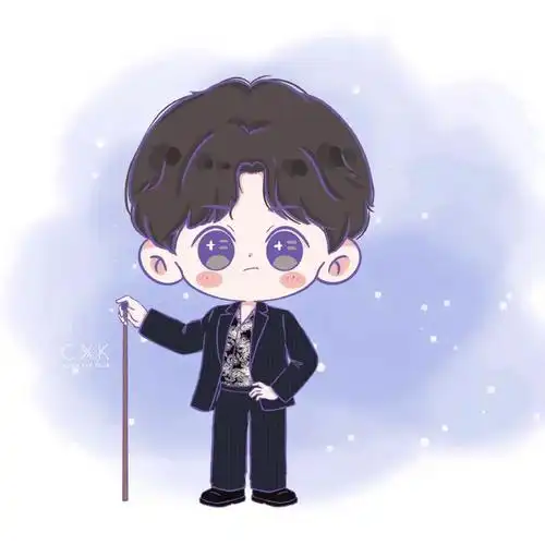 蔡徐坤奔跑吧q版手绘下