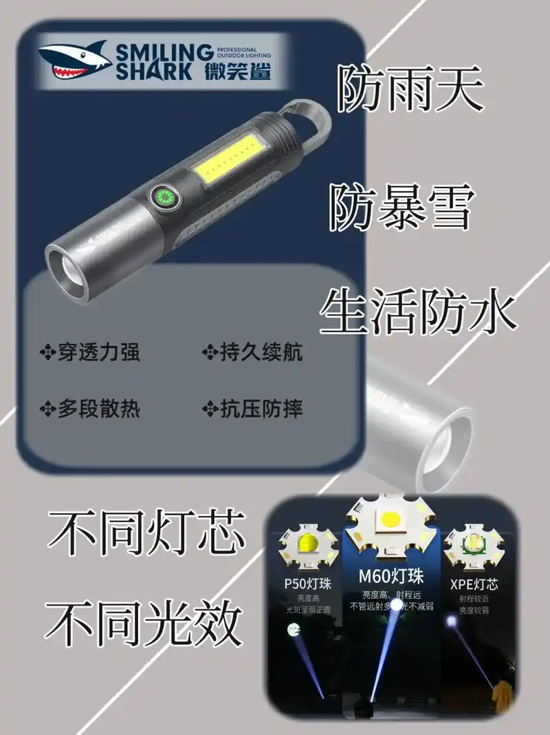 多功能手电筒强光超亮小型传捷式充电灯