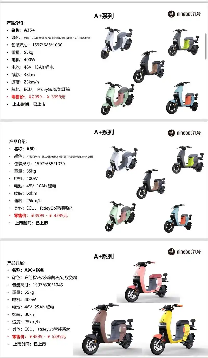 九号目前全系价目表#九号电动 #九号真智能 #九号电动车价格 - 抖音