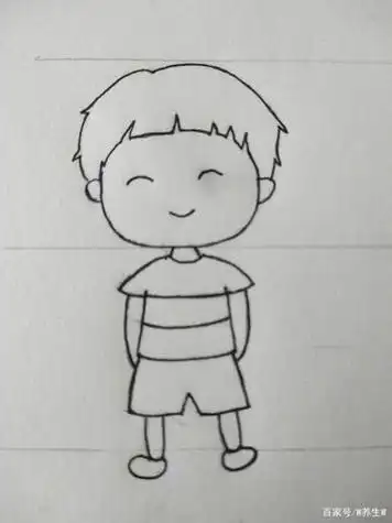 每日一练小男生的简笔画小男孩自画像简笔画全体怎么教小男孩画自画像